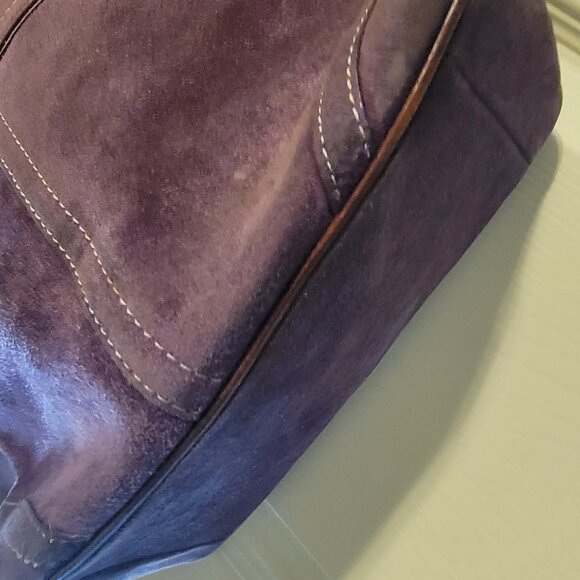 Vintage Purple Suede Coach Purse - Picture 9 of 16
